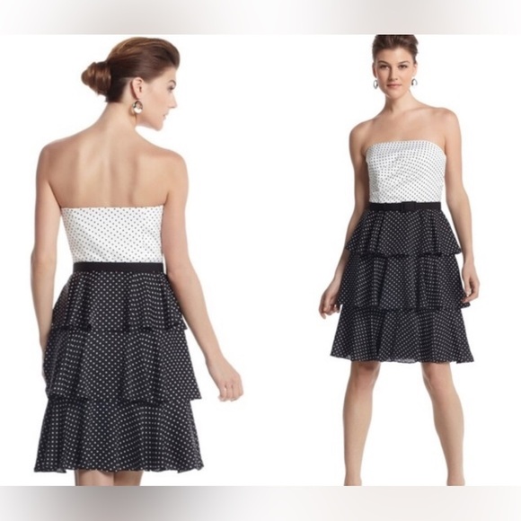 Strapless Polka Dot Dress - Picture 1 of 3
